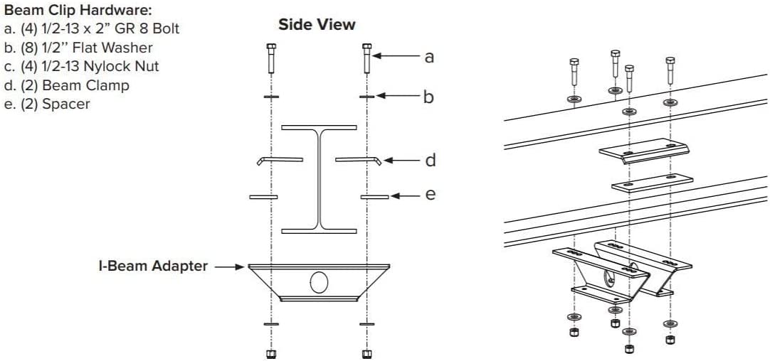 B088B7KJFK Big Ass Fans I Beam Adapter Mounting Kit For Large