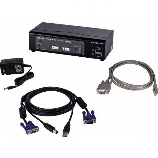 Connectpro UR-12-PLUS-KIT 2 port VGA KVM with Cables UR12PLUSKIT