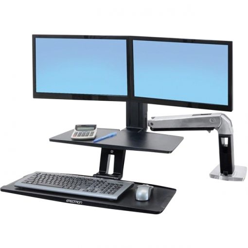 Ergotron WorkFit-A with Suspended Keyboard, Dual Monitors