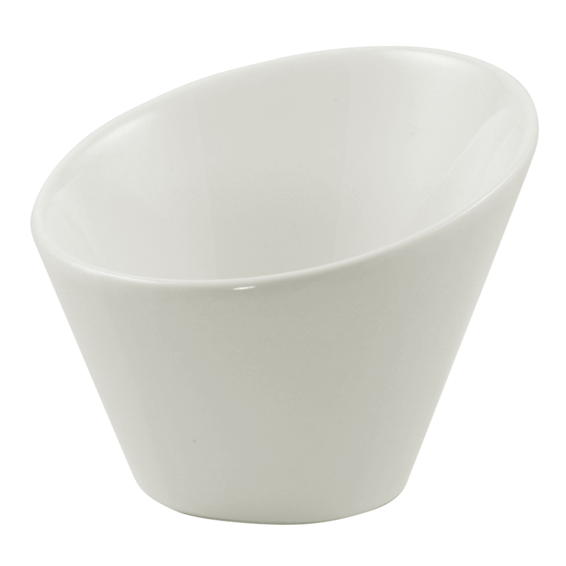 10 Strawberry Street WTR-3SLNTBWL 2 oz Slanted Bowl - Porcelain, White