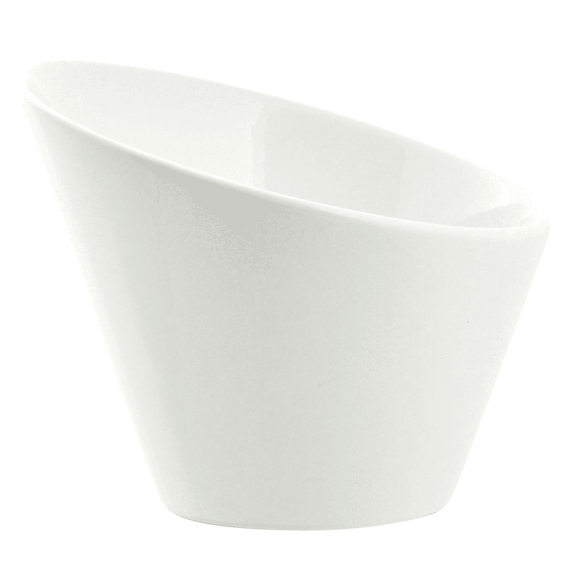 10 Strawberry Street WTR-5SLNTBWL 5 oz Slanted Bowl - Porcelain, White