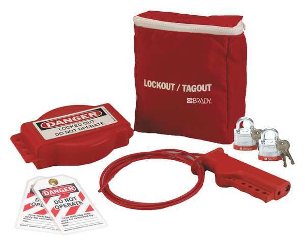 BRADY Portable Lockout Kit, Filled, 7 Components