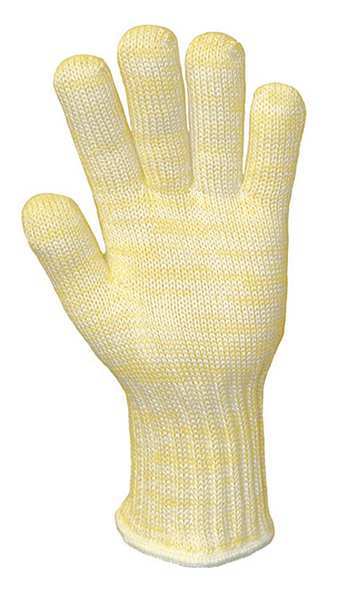 WELLS LAMONT Heat Resistant Glove, S, Yellow/White, PK12