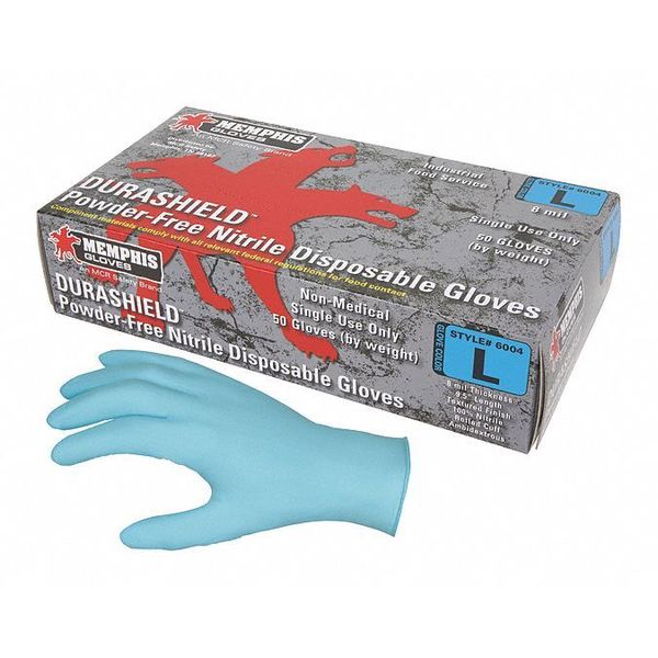 MCR SAFETY Disposable Gloves Nitrile Powder Free Blue Xl