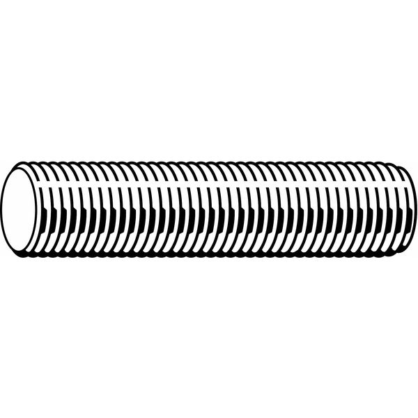 FABORY 1-1/8"-8 x 13" Plain Carbon Steel Fully Threaded Studs, 10 pk.