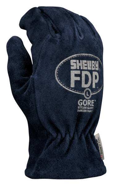 SHELBY Firefighters Gloves, L, Blue, PR